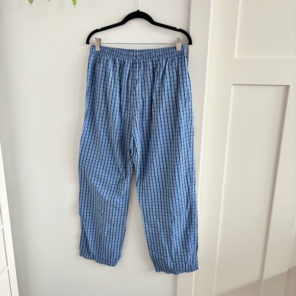 Nautica Plaid Pajama Pants Men's Size Medium Blue 100% Cotton Drawstring Pockets - Picture 4 of 7